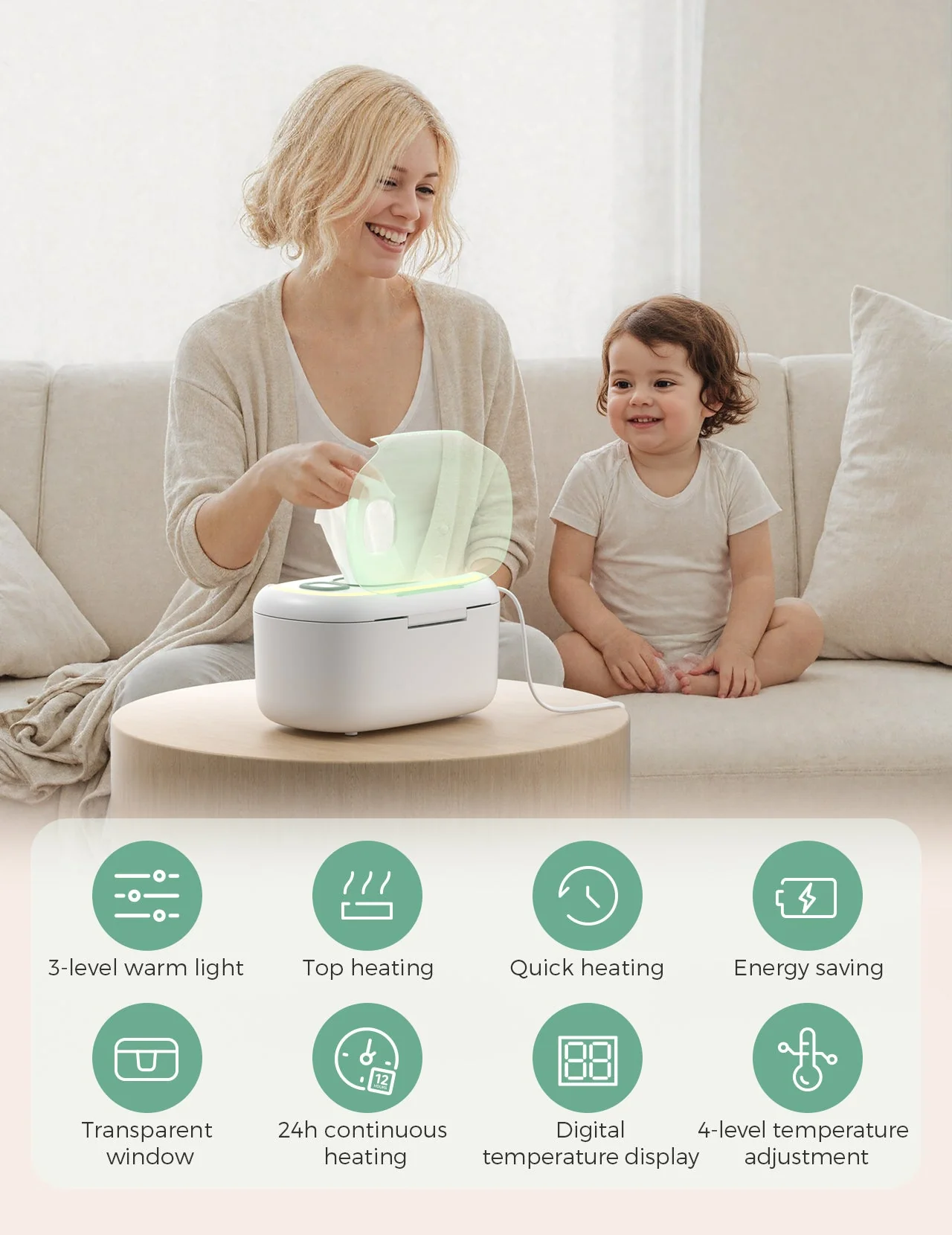 Baby-Care Bundle:All-in-1 Core Baby Kit & Electric Baby Nail File & Baby Wipe Warmer - Image 6