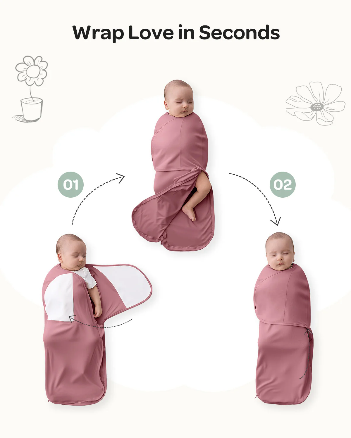 Momcozy Easy Swaddle Wrap For 0-3M - Image 17