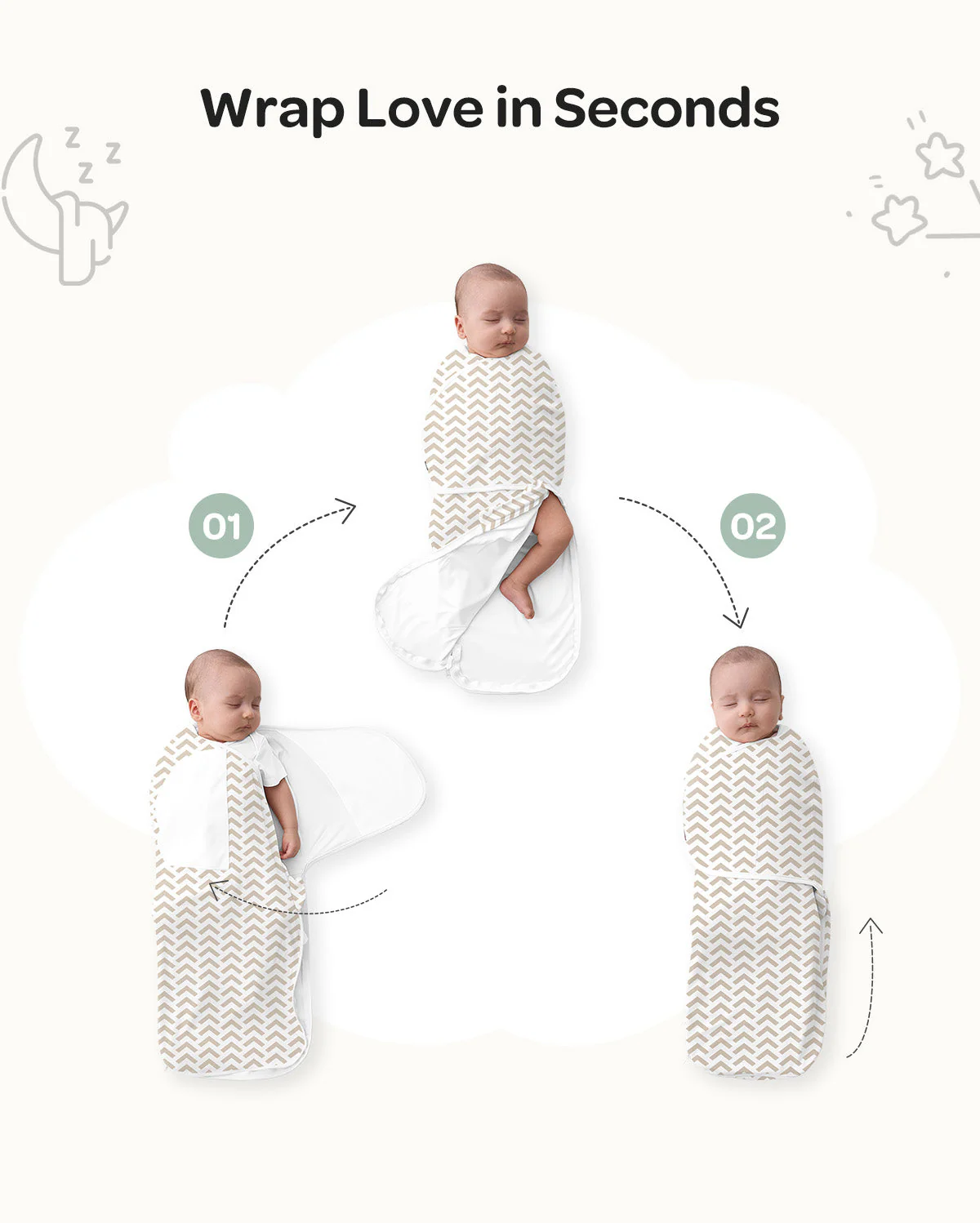 Momcozy Easy Swaddle Wrap For 0-3M - Image 35