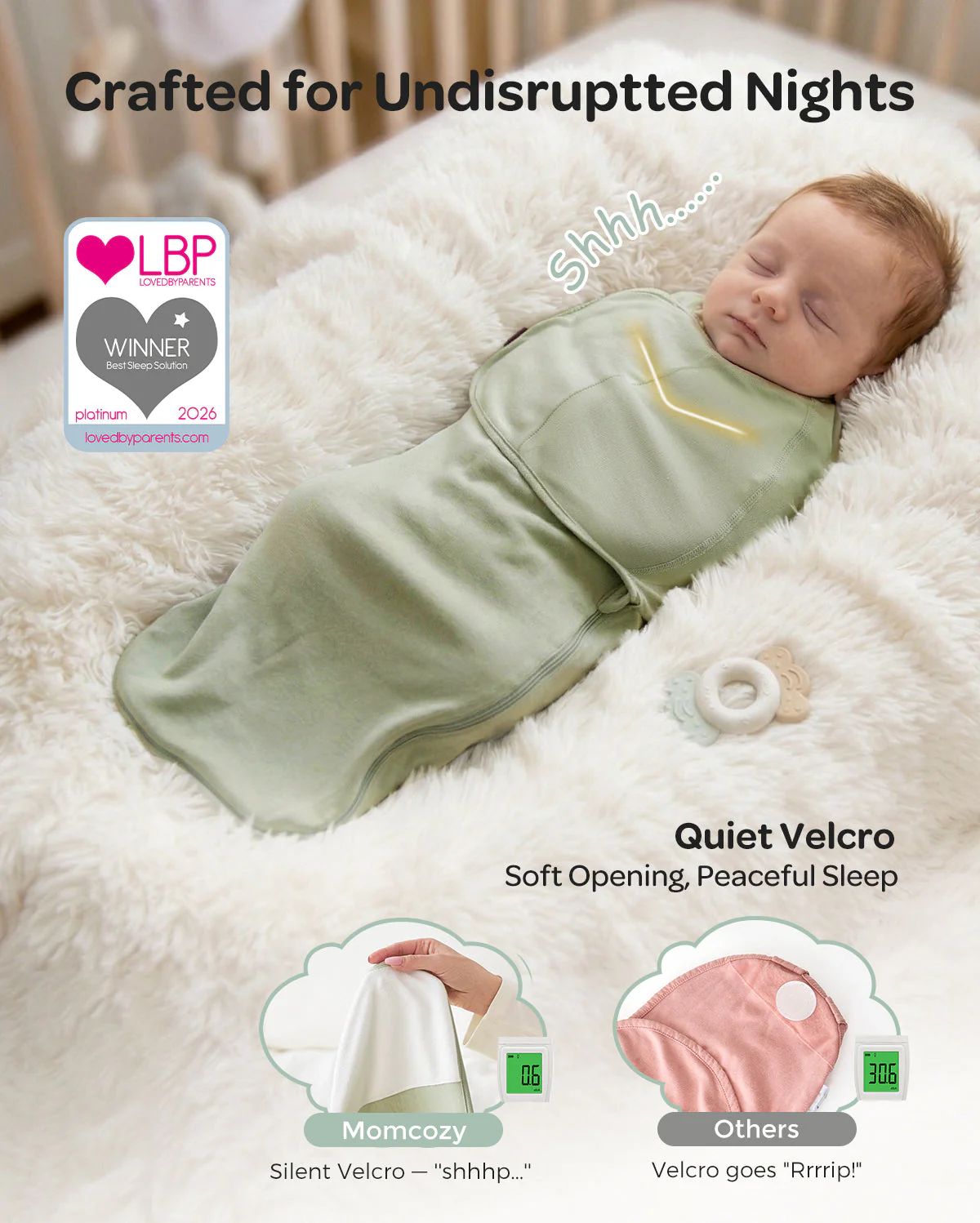 Baby-Care Bundle: Smart & Portable Sound Machine & Easy Swaddle Wrap - Image 30