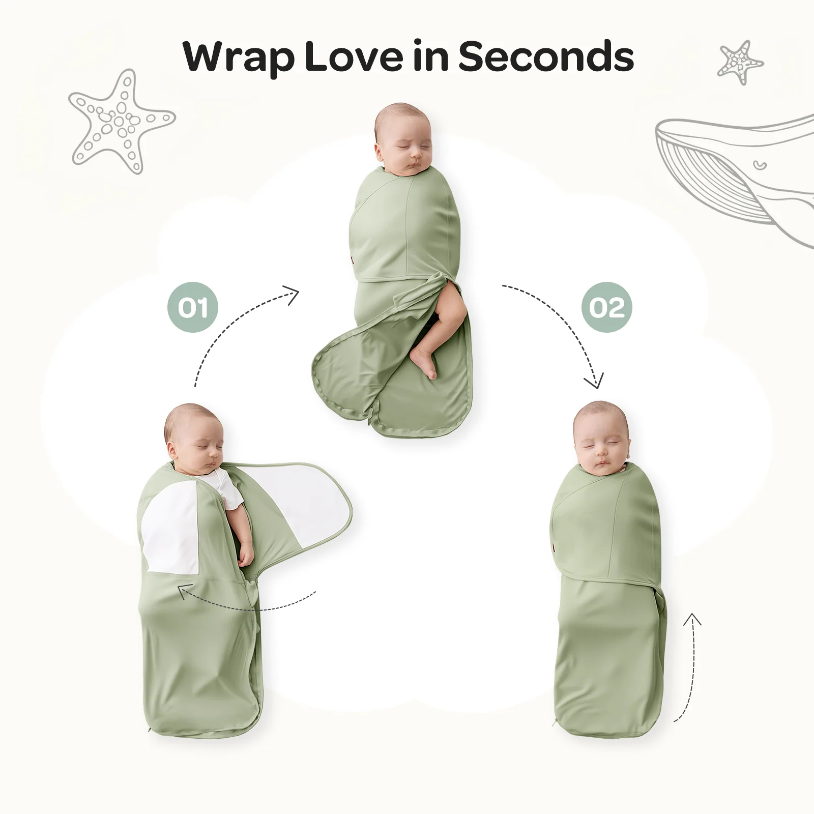Baby-Care Bundle: Smart & Portable Sound Machine & Easy Swaddle Wrap - Image 38