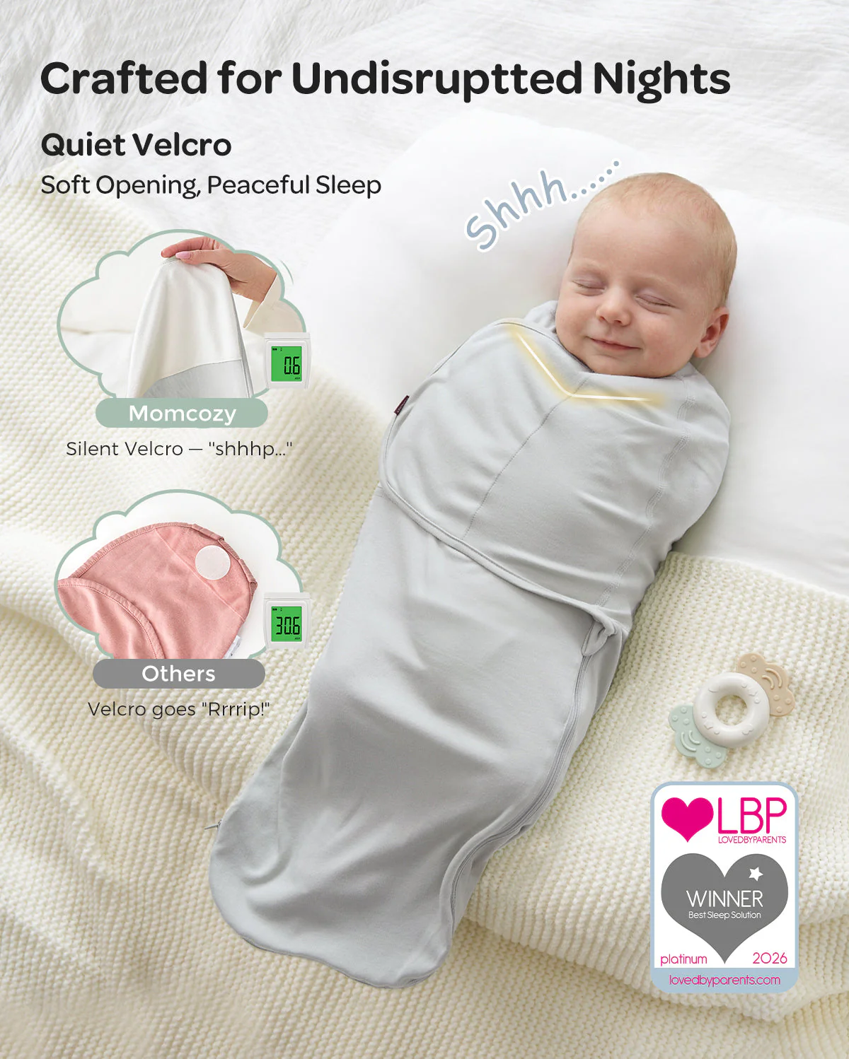 Baby-Care Bundle: Smart & Portable Sound Machine & Easy Swaddle Wrap - Image 39