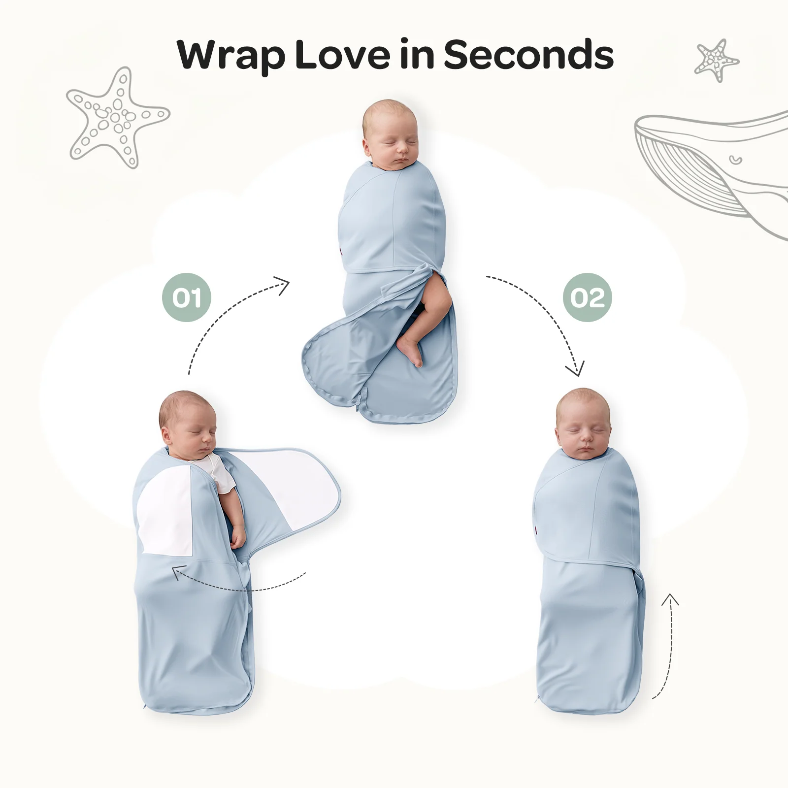 Baby-Care Bundle: Smart & Portable Sound Machine & Easy Swaddle Wrap - Image 42