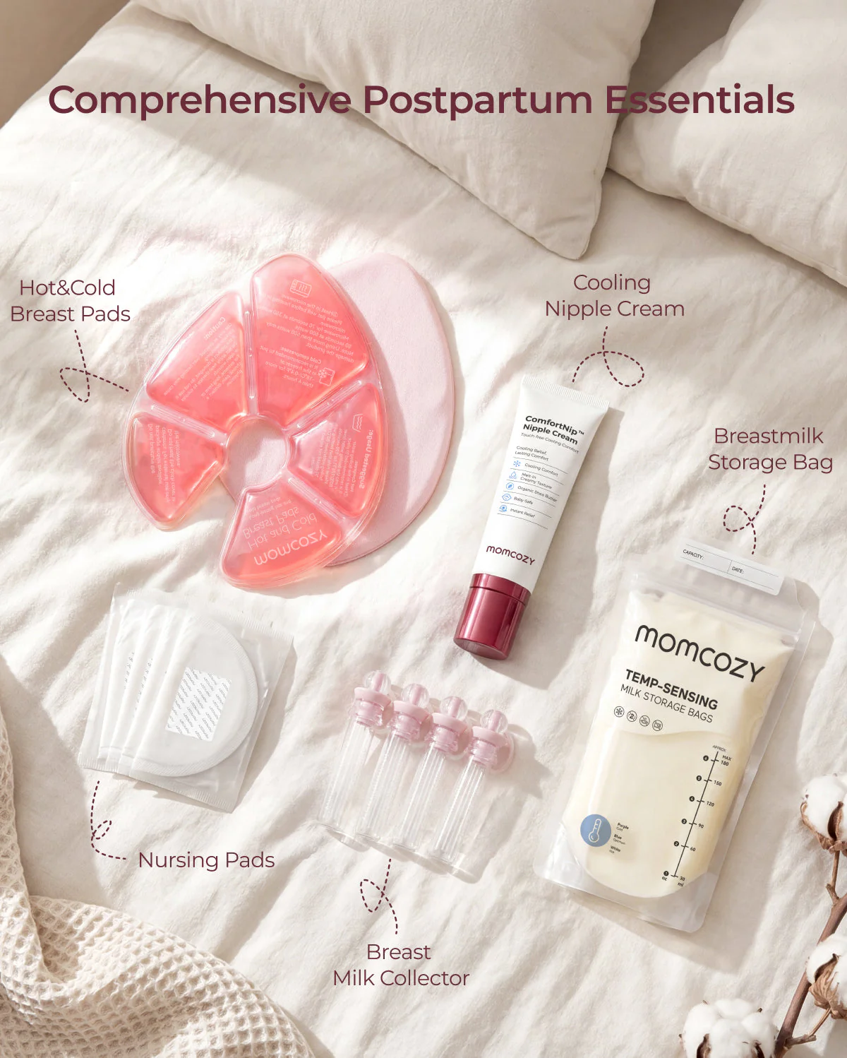 Momcozy Breastfeeding Essentials & Postpartum Kit (73 Pieces) - Image 2