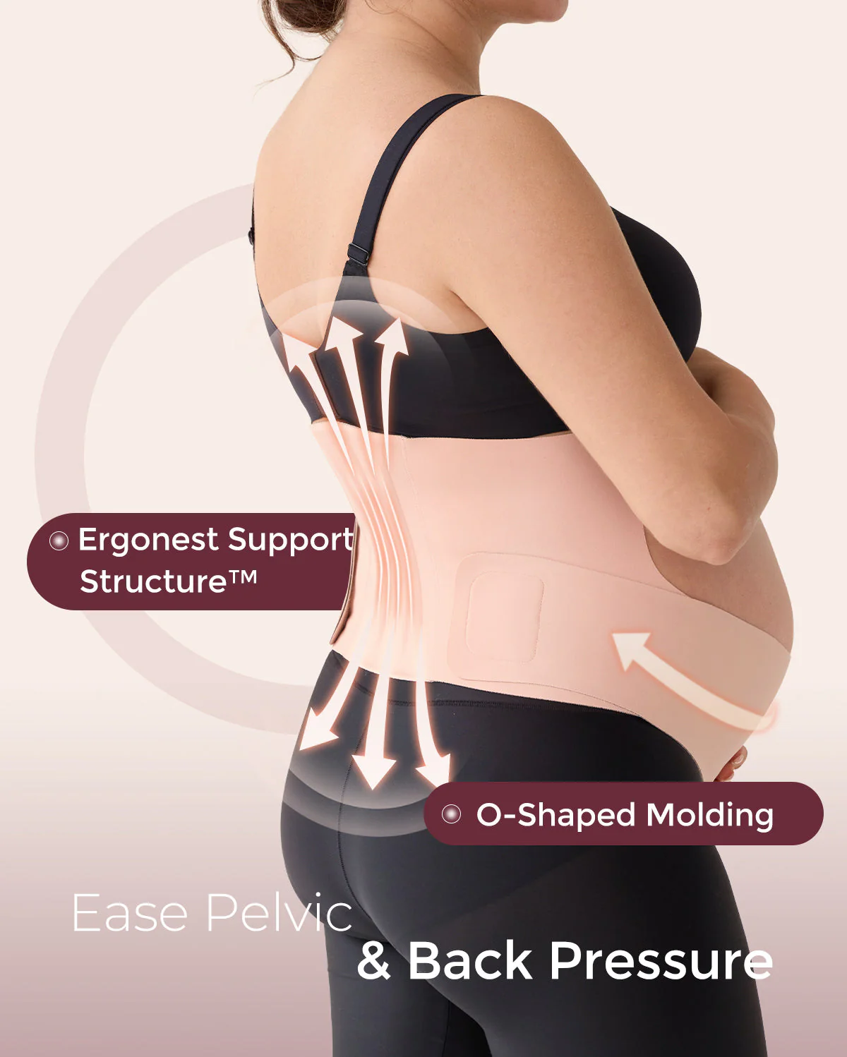 BumpEase Ergonest Maternity Belly Band - Black Color - Image 11