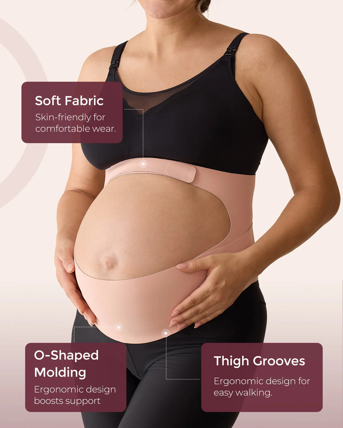 BumpEase Ergonest Maternity Belly Band - Black Color - Image 14