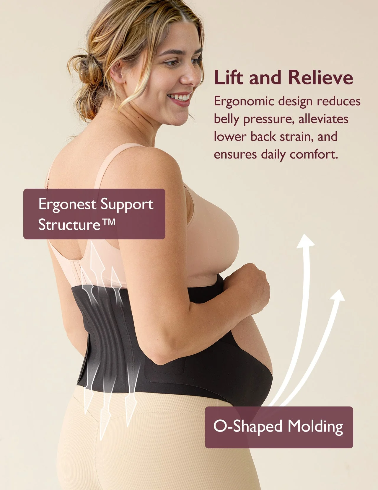 BumpEase Ergonest Maternity Belly Band - Black Color - Image 18