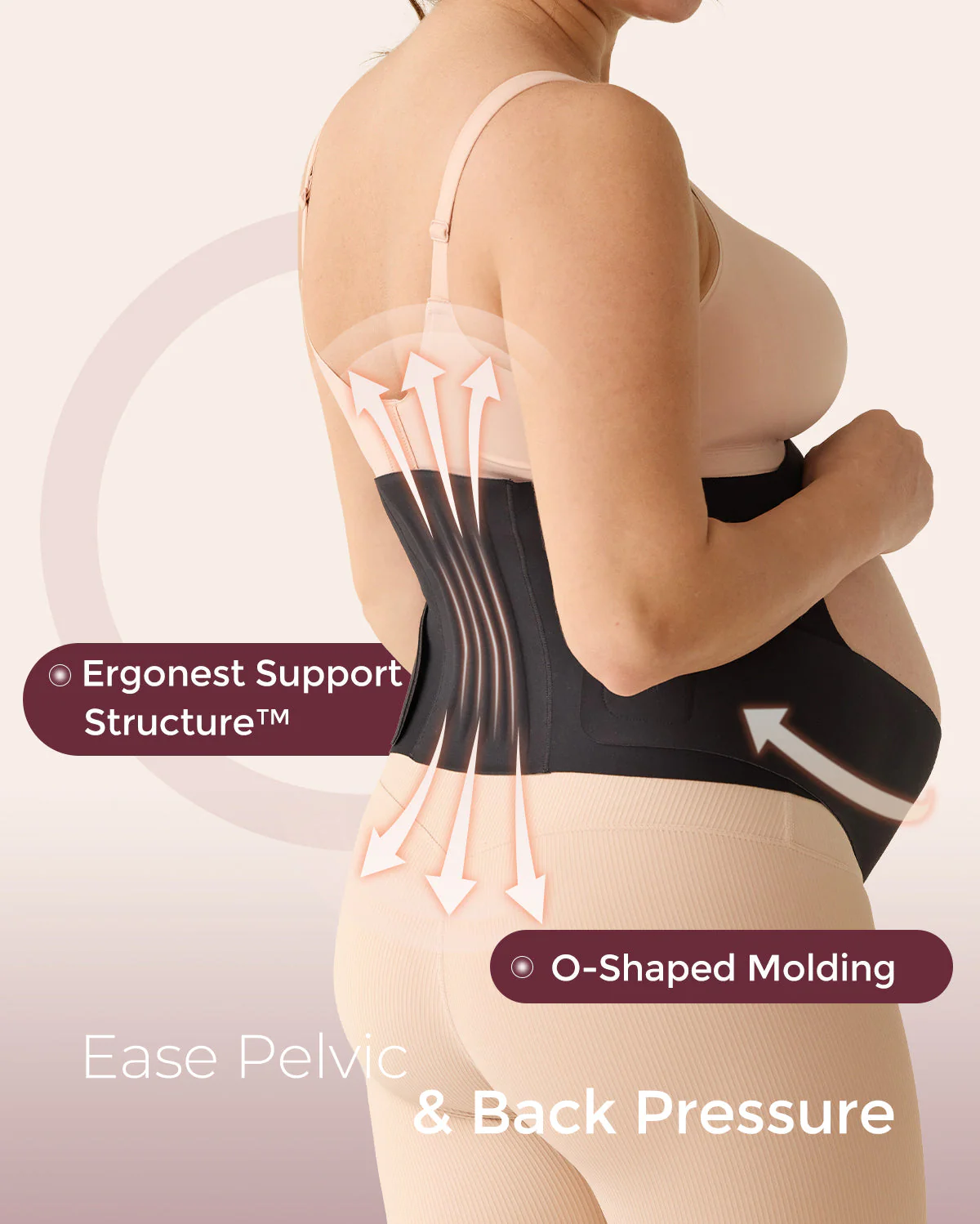 BumpEase Ergonest Maternity Belly Band - Black Color - Image 3
