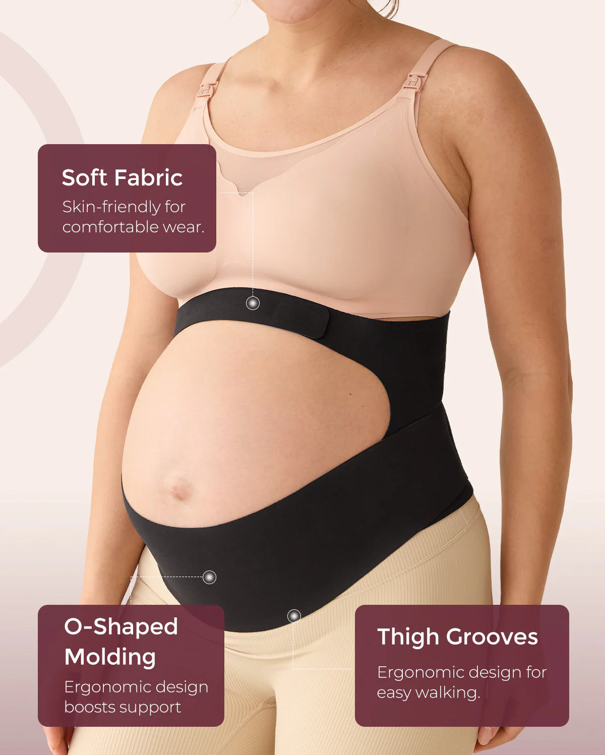 BumpEase Ergonest Maternity Belly Band - Black Color - Image 5
