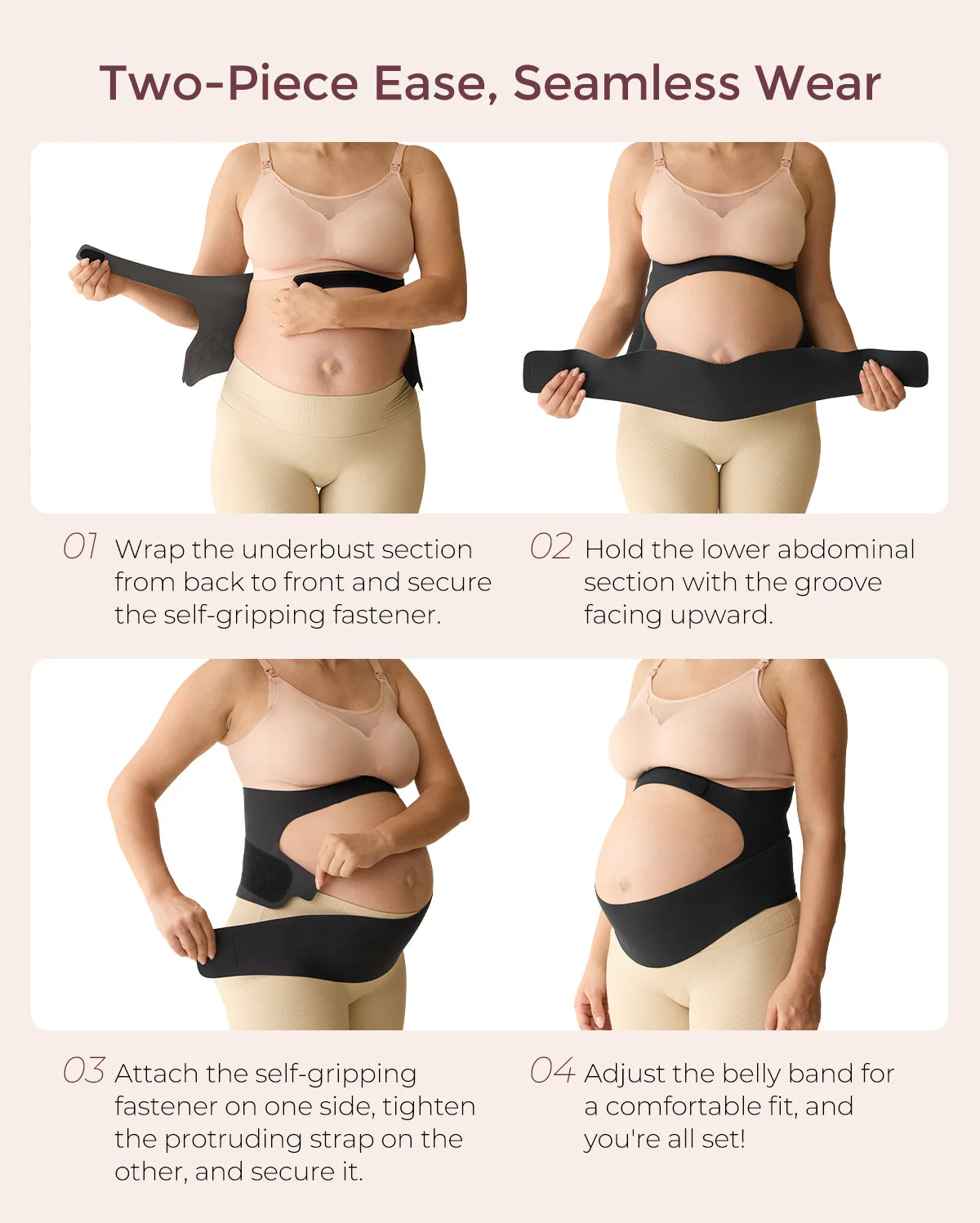 BumpEase Ergonest Maternity Belly Band - Black Color - Image 9