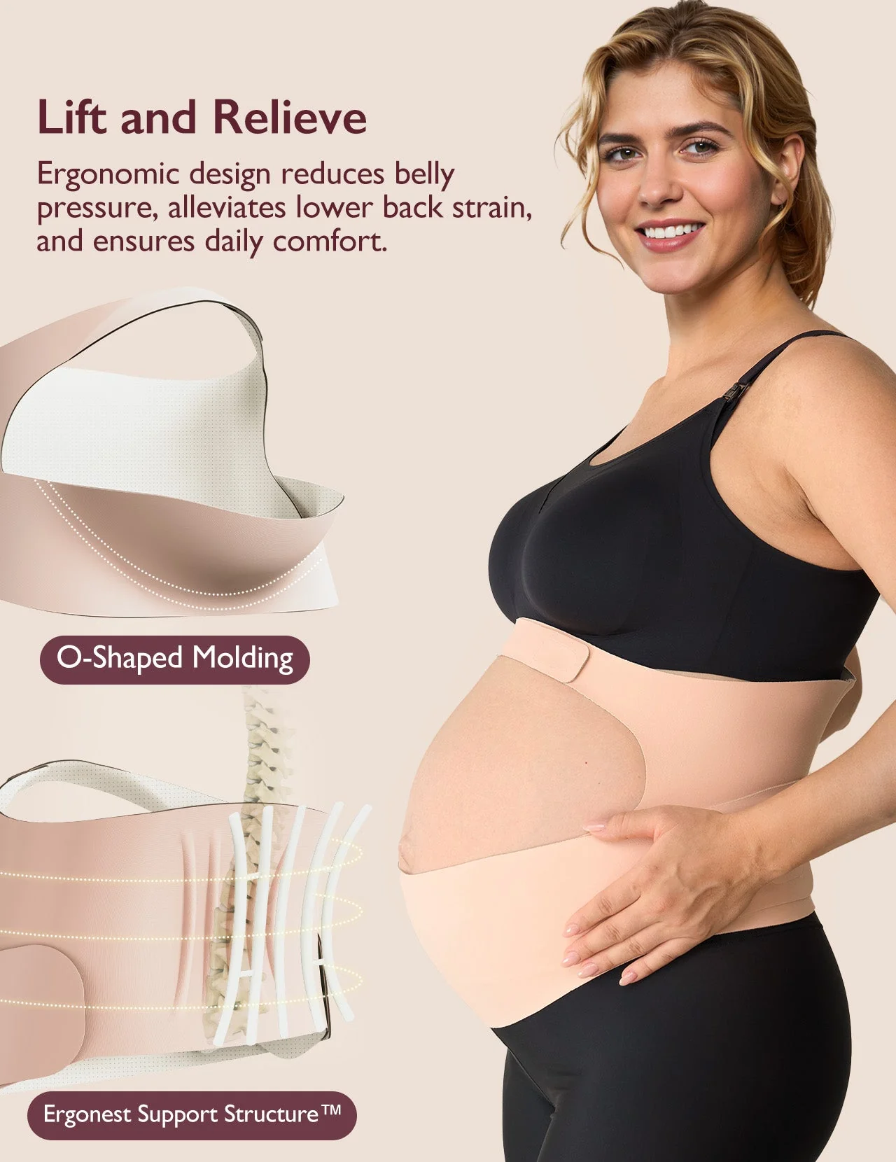 Comfort Bundle: PureHug Baby Carrier Khaki Color and Ergonest Belly Band - Image 10