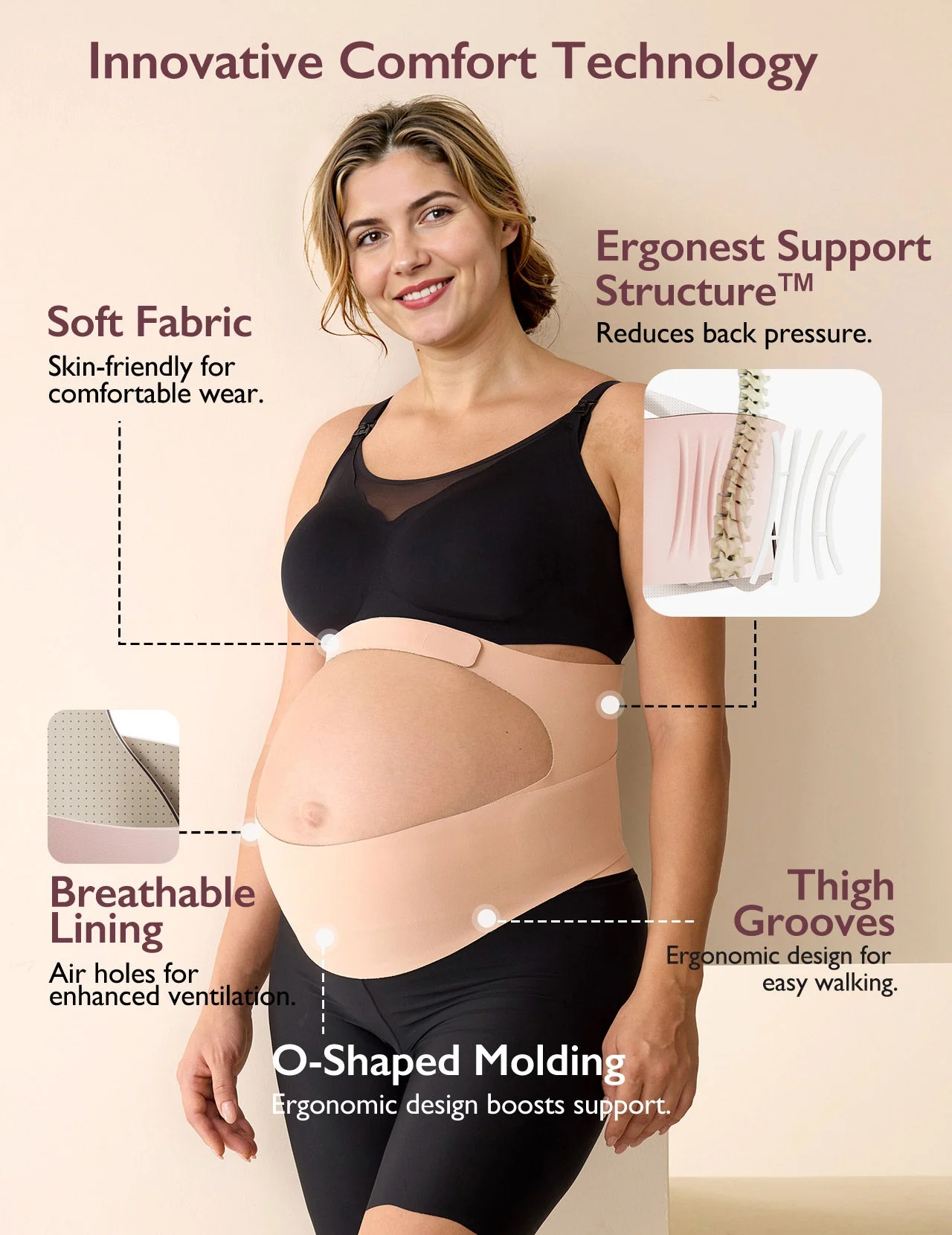 Comfort Bundle: PureHug Baby Carrier Khaki Color and Ergonest Belly Band - Image 11