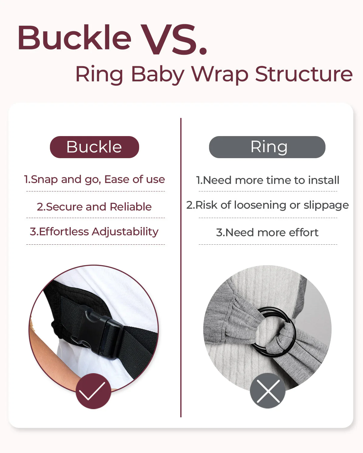 Easy to Wear Hands Free - Baby Wrap Carrier - Image 25