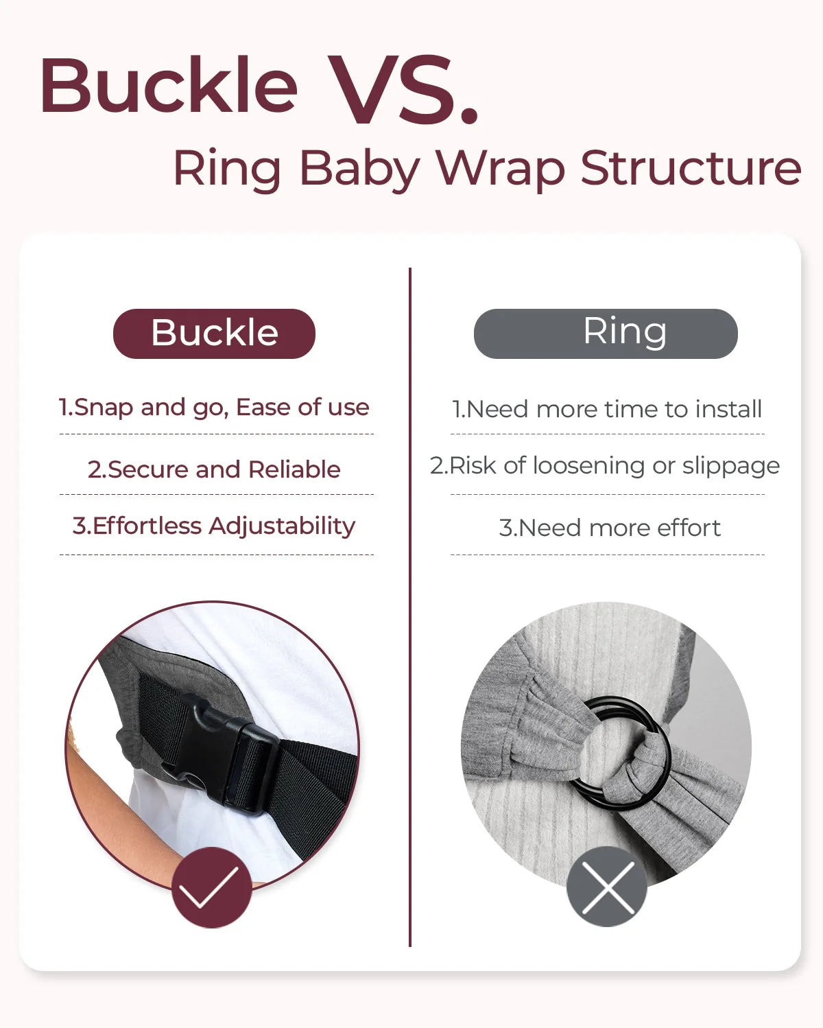 Easy to Wear Hands Free - Baby Wrap Carrier - Image 38