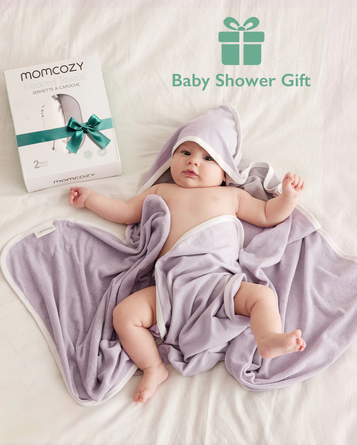 Baby Hooded Towel for Newborn Shower -  2-Pack - Image 13
