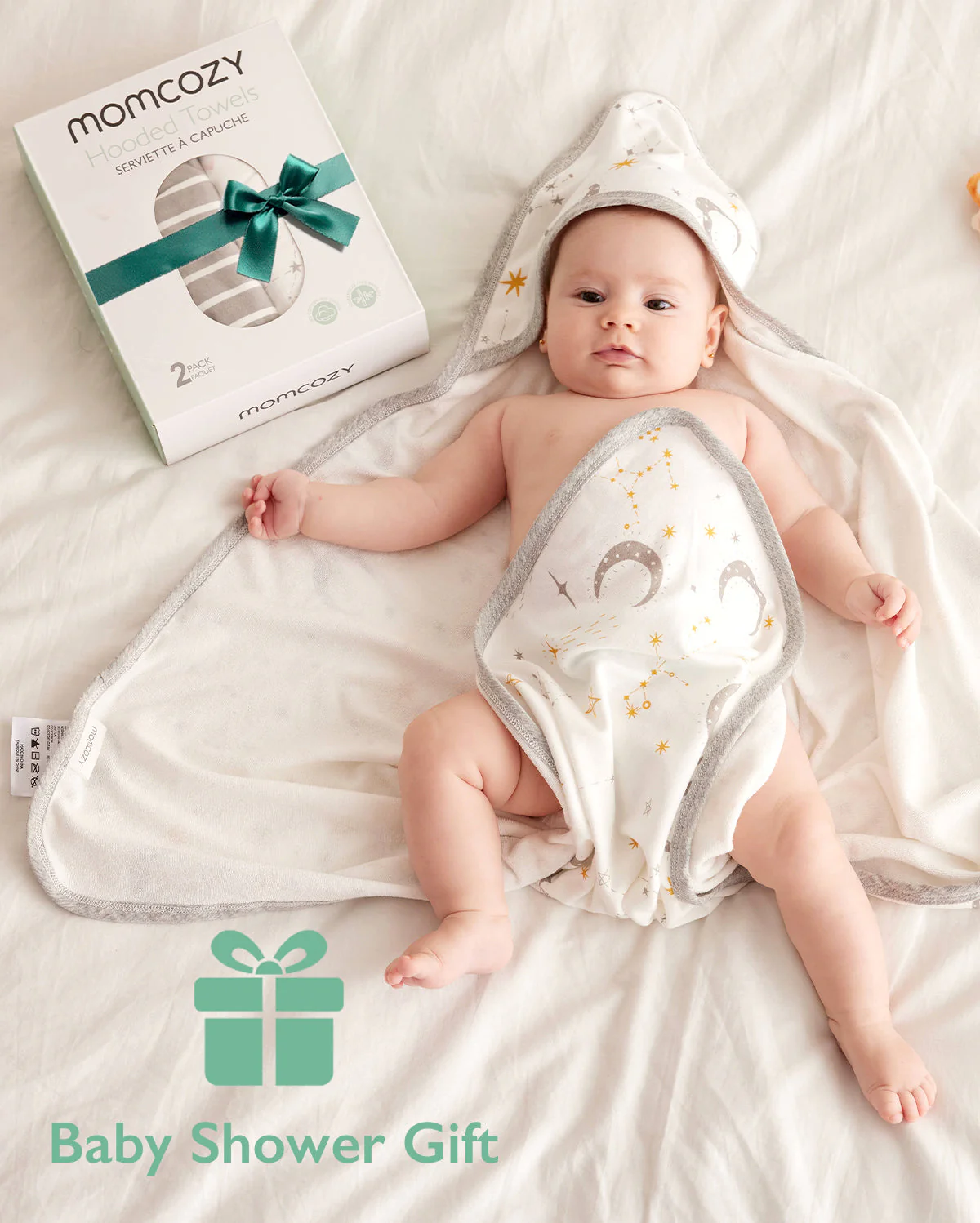 Baby Hooded Towel for Newborn Shower -  2-Pack - Image 21