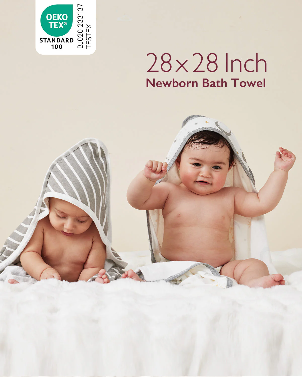 Baby Hooded Towel for Newborn Shower -  2-Pack - Image 25