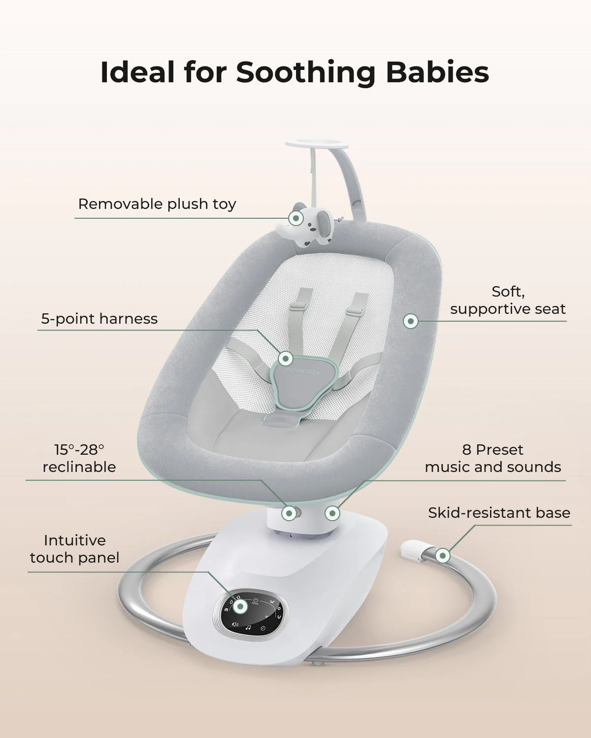 Momcozy CocoSway 3D-Motion Electric Baby Swing - Image 8