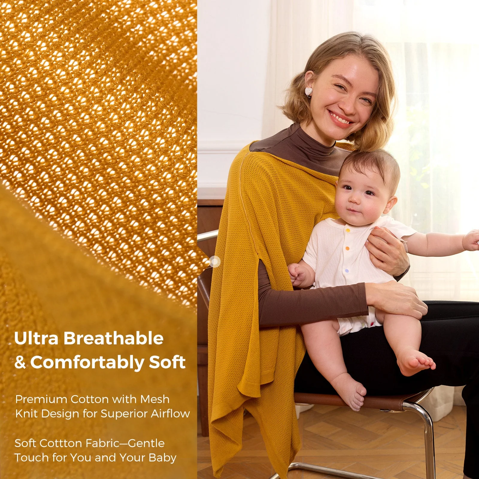 Momcozy Nursing Cover - Soft, Breathable, Multi-Use Privacy Poncho - Image 13