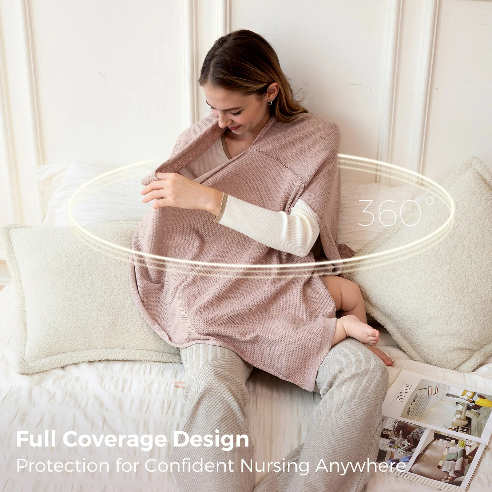 Momcozy Nursing Cover - Soft, Breathable, Multi-Use Privacy Poncho - Image 41