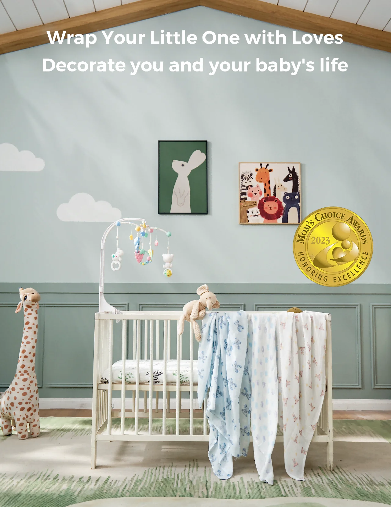 Momcozy Best Wishes Softness Swaddle Blankets - Innocence - Image 4