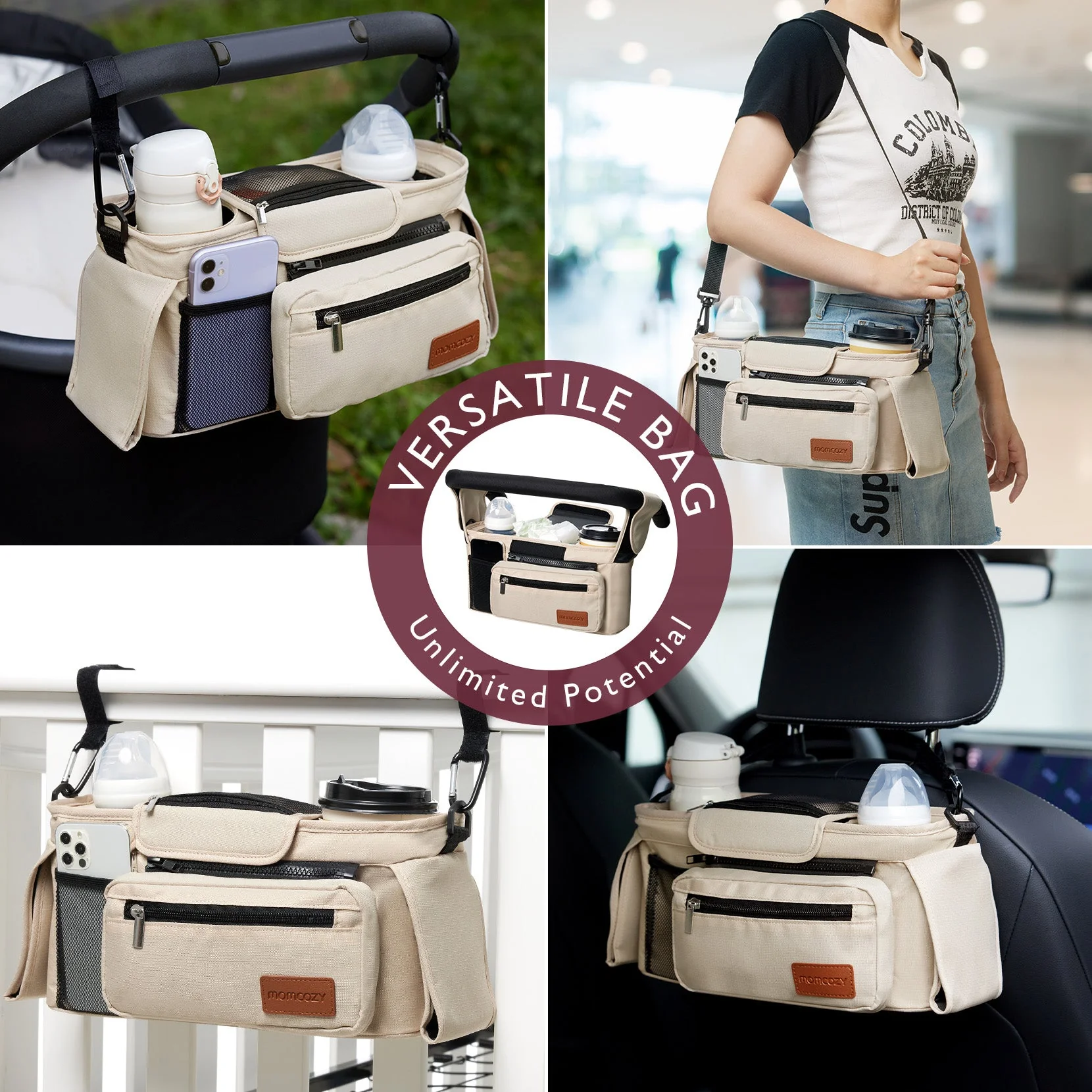 Momcozy Stroller Organizer - All-in-One Cup Holder & Pet Strollers - Image 6