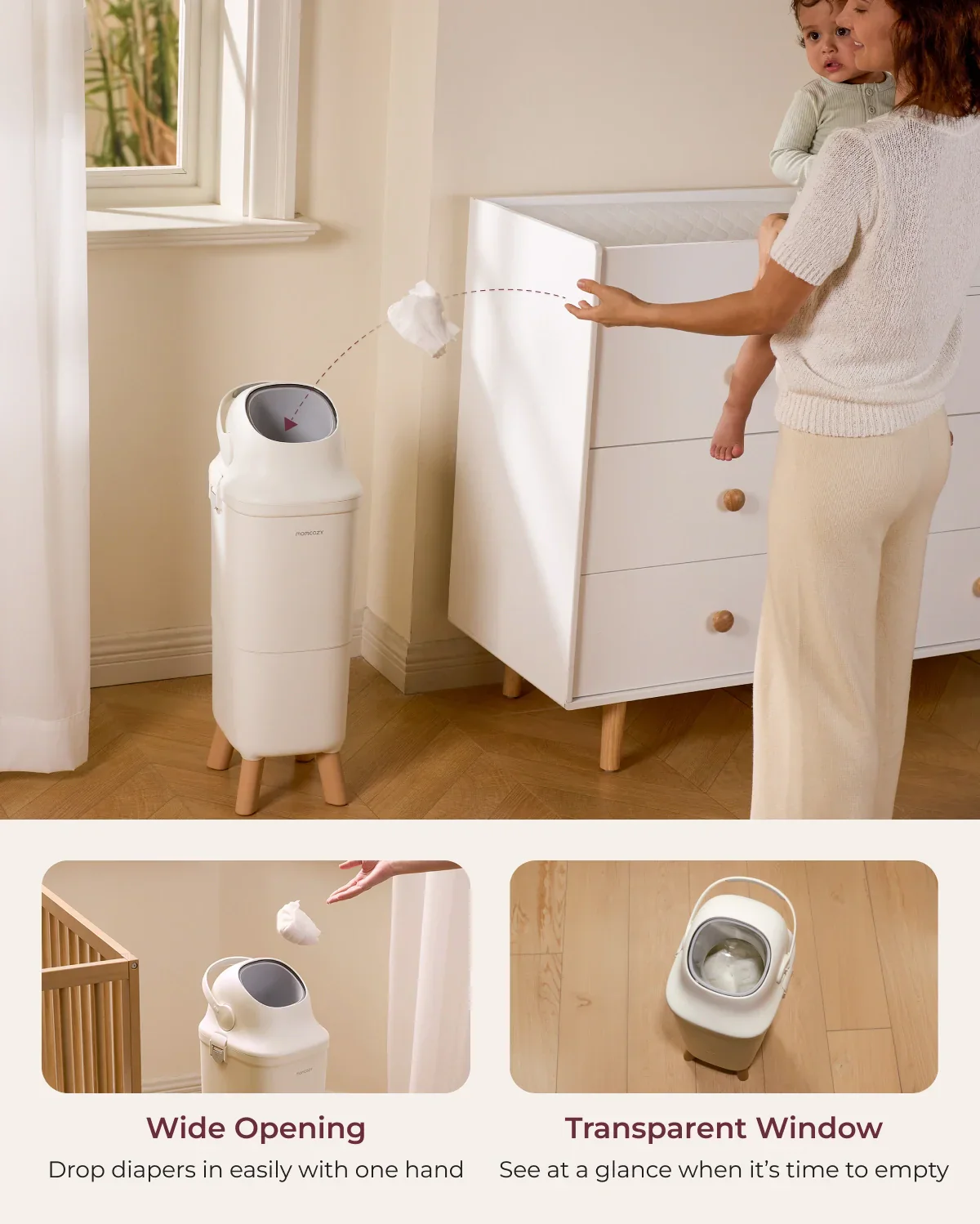 Momcozy Triple-Seal Nappy Bin - Image 6