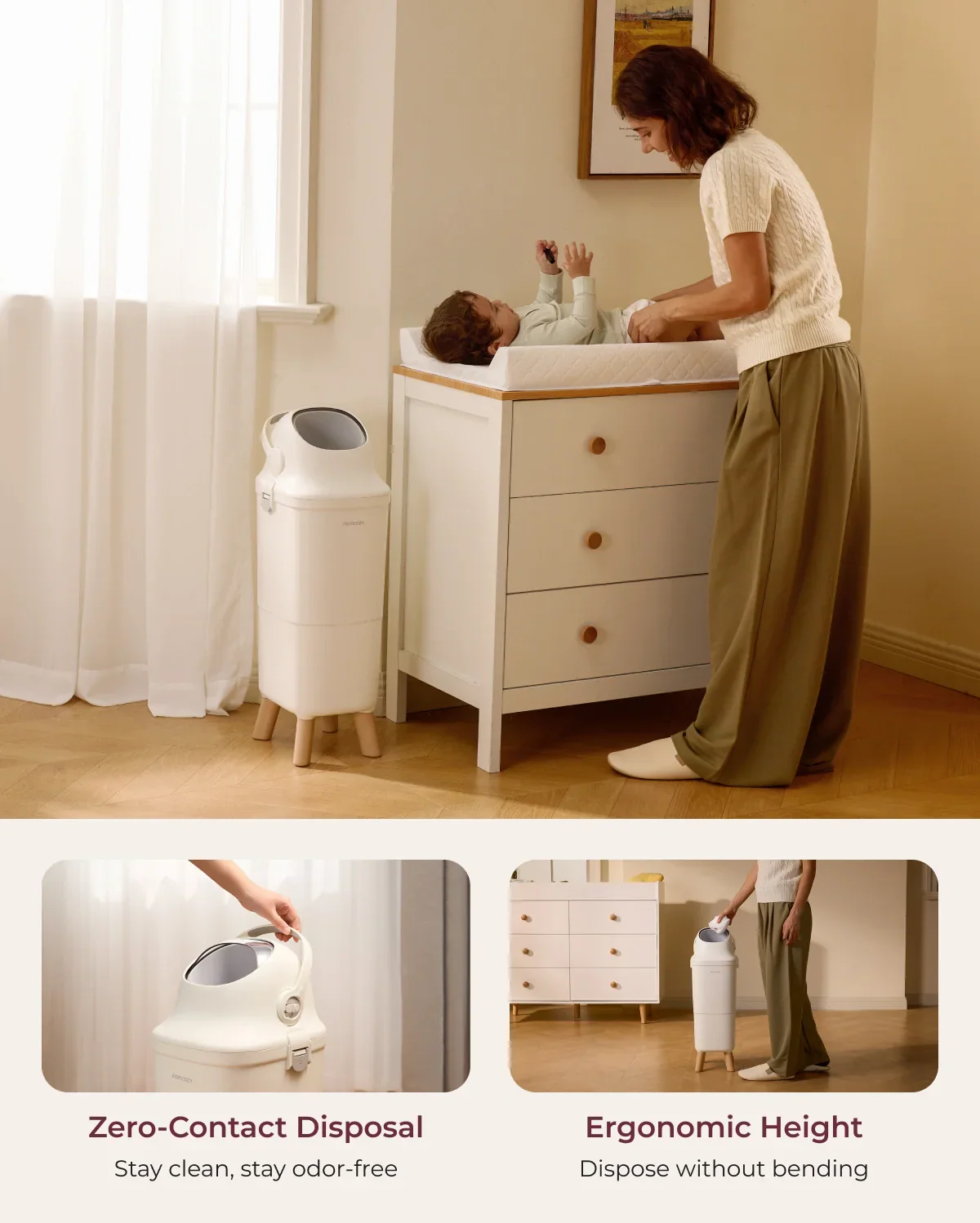 Momcozy Triple-Seal Nappy Bin - Image 7