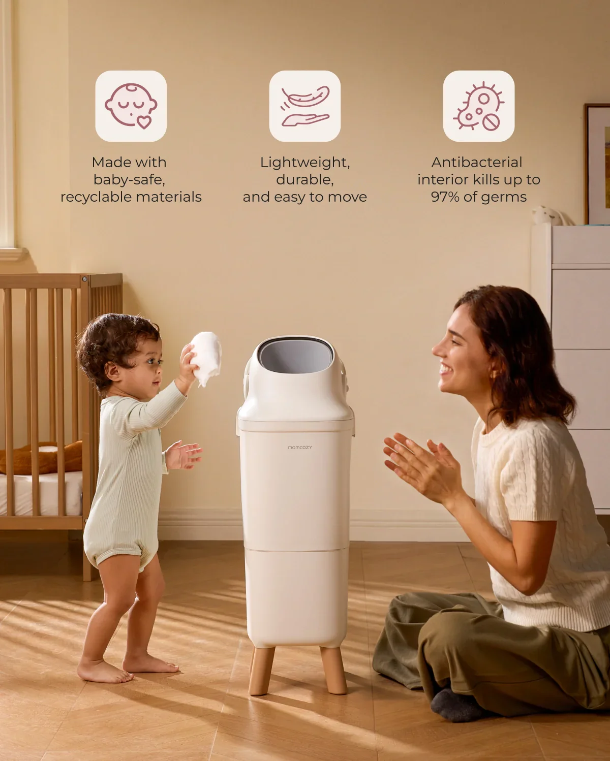 Momcozy Triple-Seal Nappy Bin - Image 9