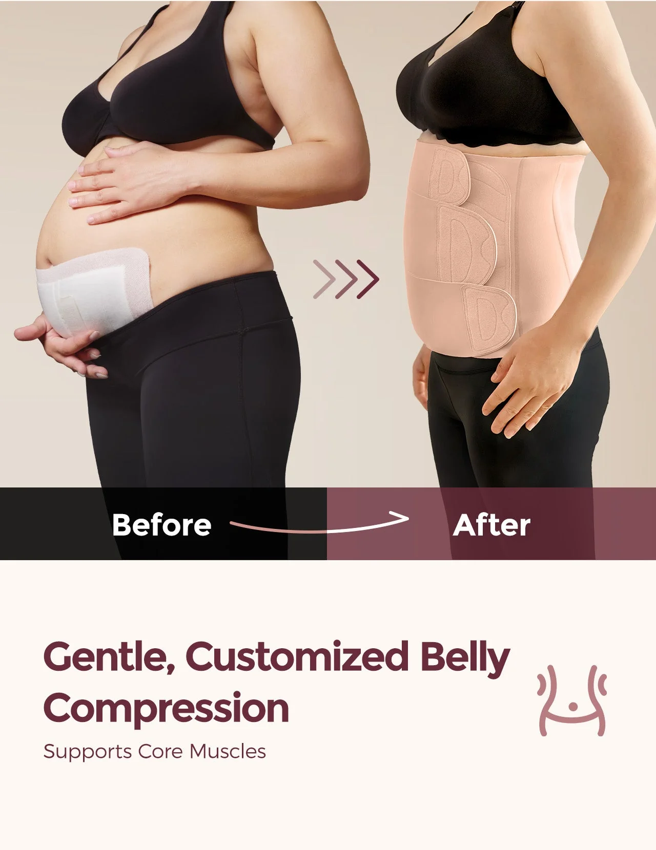 Postpartum Essential Kit:Postpartum Belly Wrap + Nursing bra - Image 9