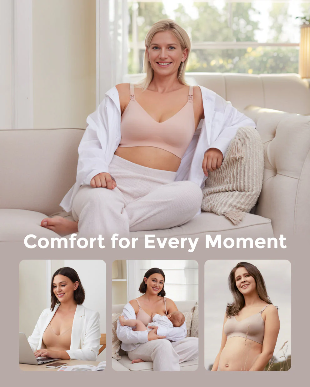 Pregnancy Comfort Bundle: Ergonest Belly Band and Ultra Soft Seamless Nursing Bra YN21 - Image 12