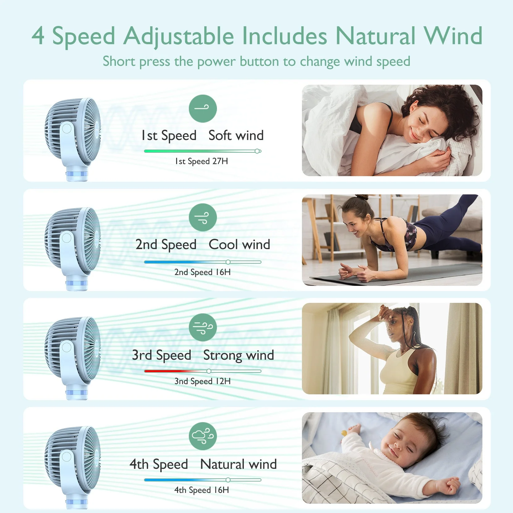 USB Rechargeable Handheld Cooling Fan for Travel - Image 38